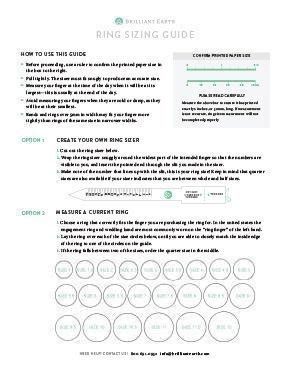 brilliant earth ring sizing chart.